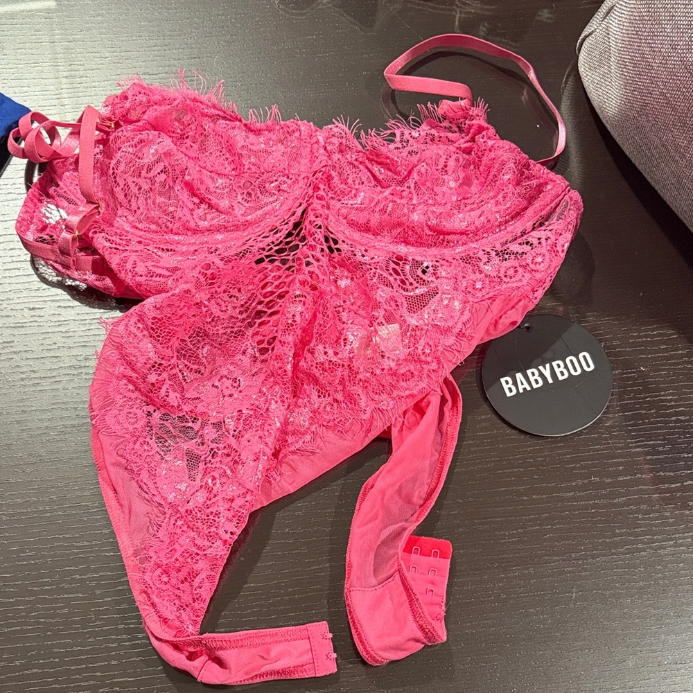 Babyboo Pink Lace Bodysuit